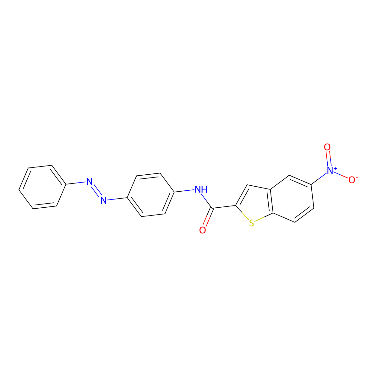 5-nitro-N-(4-phenyldiazenylphenyl)-1-benzothiophene-2-carboxamide molecular structure, CAS 392325-45-0