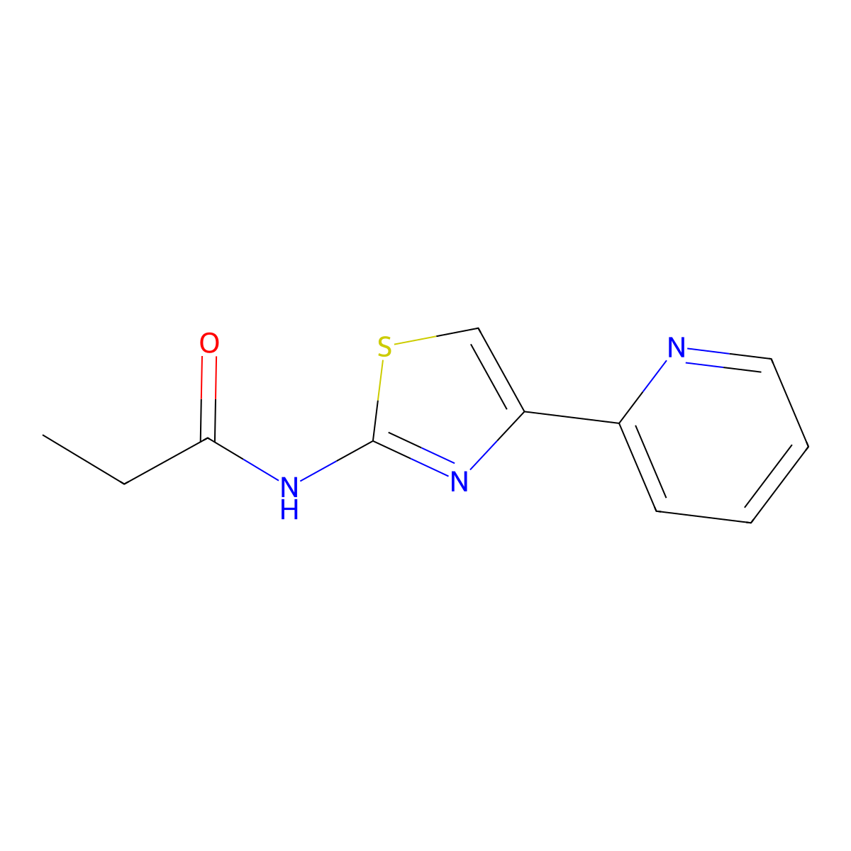 N-(4-(pyridin-2-yl)thiazol-2-yl)propionamide molecular structure, CAS 392326-16-8