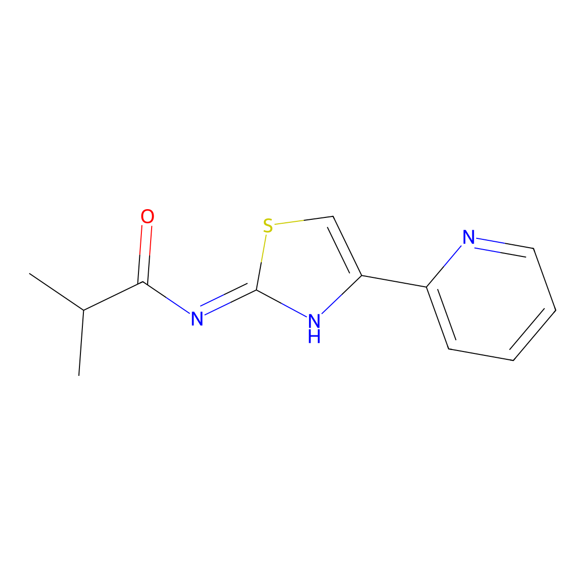 2-methyl-N-(4-pyridin-2-yl-1,3-thiazol-2-yl)propanamide molecular structure, CAS 392326-18-0