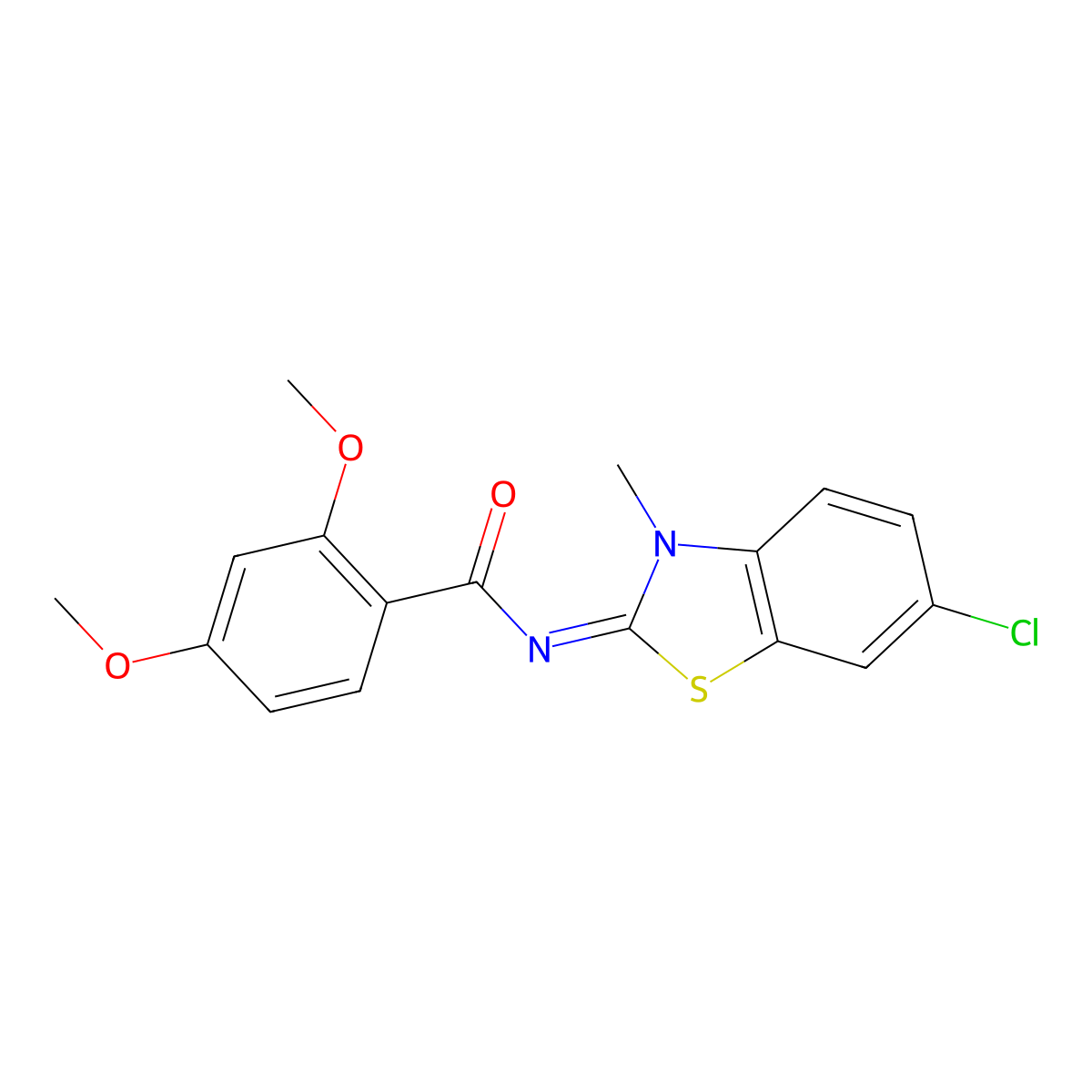 (Z)-N-(6-chloro-3-methylbenzo[d]thiazol-2(3H)-ylidene)-2,4-dimethoxybenzamide molecular structure, CAS 392326-45-3