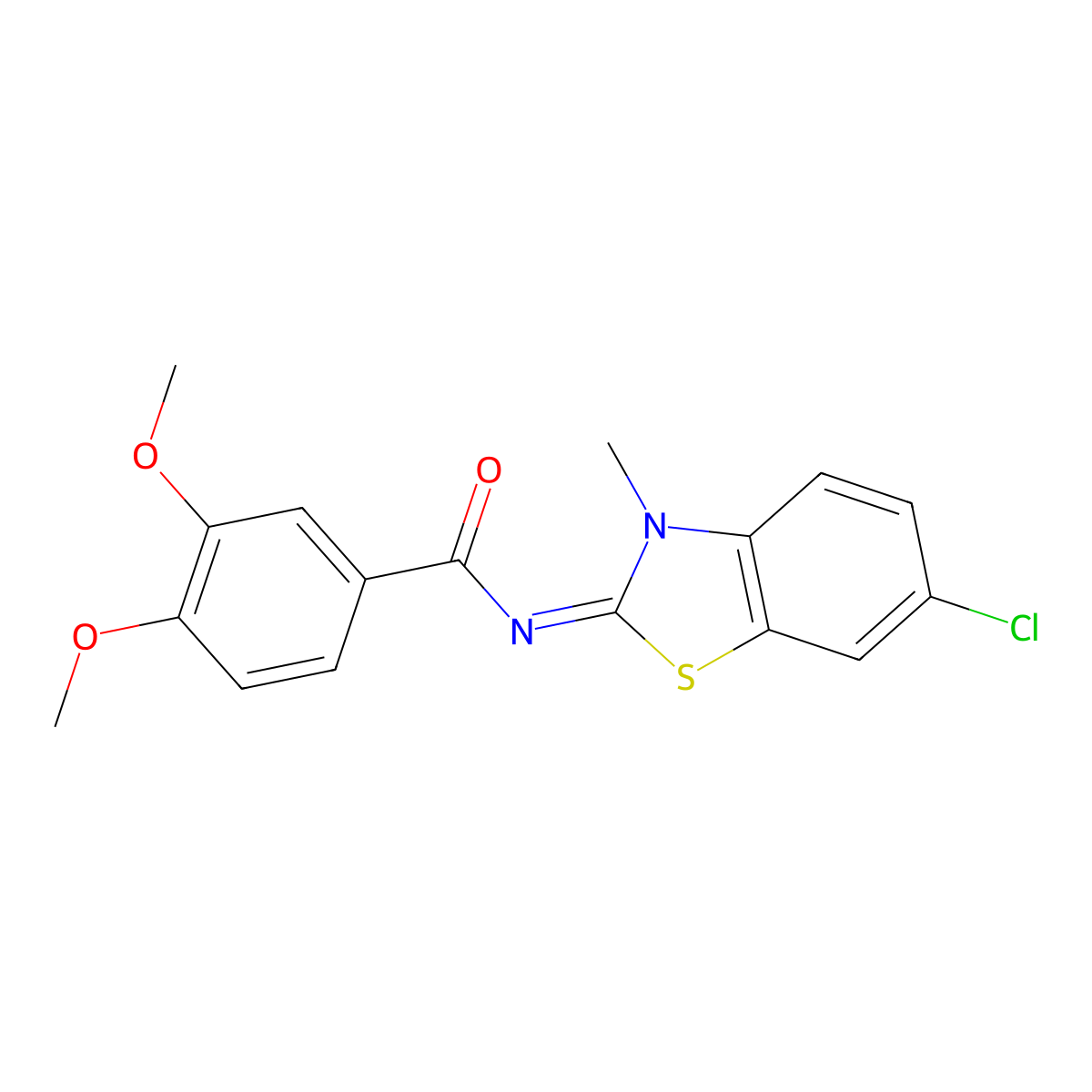 (Z)-N-(6-chloro-3-methylbenzo[d]thiazol-2(3H)-ylidene)-3,4-dimethoxybenzamide molecular structure, CAS 392326-55-5