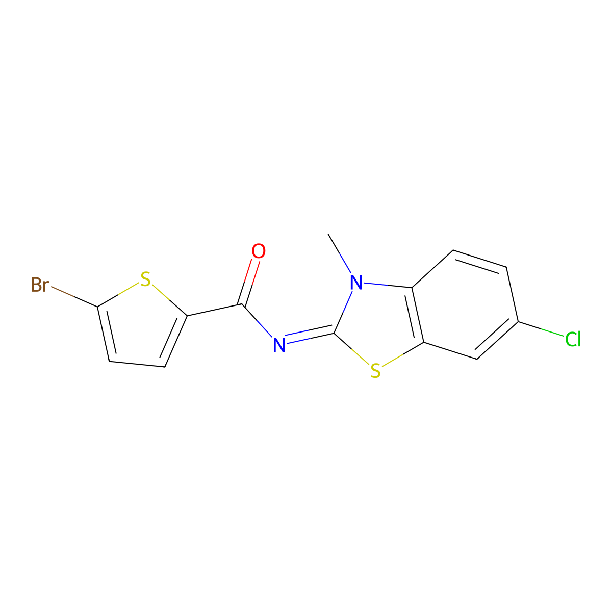 (Z)-5-bromo-N-(6-chloro-3-methylbenzo[d]thiazol-2(3H)-ylidene)thiophene-2-carboxamide molecular structure, CAS 392326-59-9