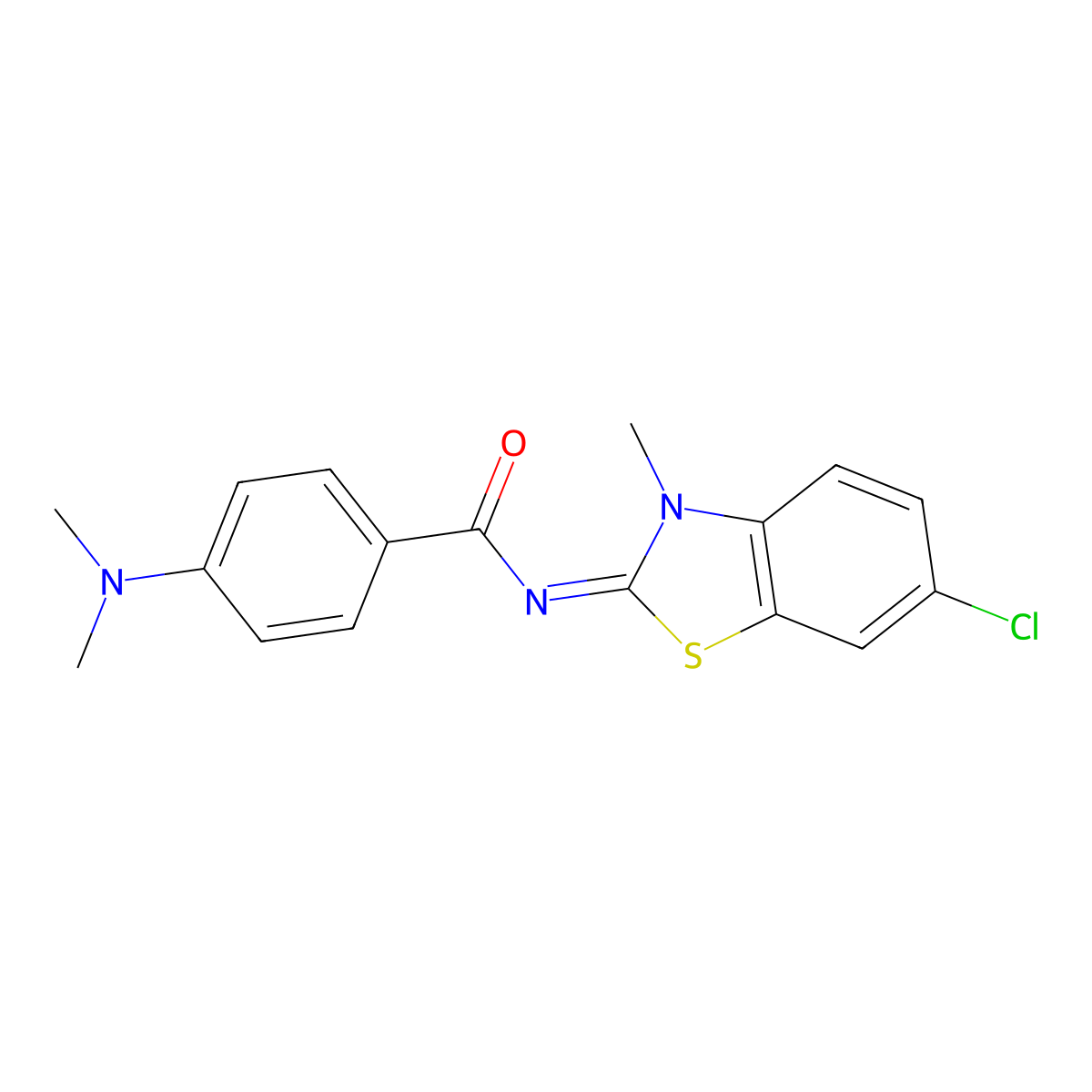 (Z)-N-(6-chloro-3-methylbenzo[d]thiazol-2(3H)-ylidene)-4-(dimethylamino)benzamide molecular structure, CAS 392326-66-8