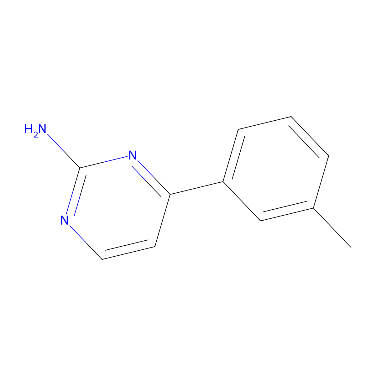 4-(3-Methylphenyl)-2-pyrimidinamine molecular structure, CAS 392326-79-3