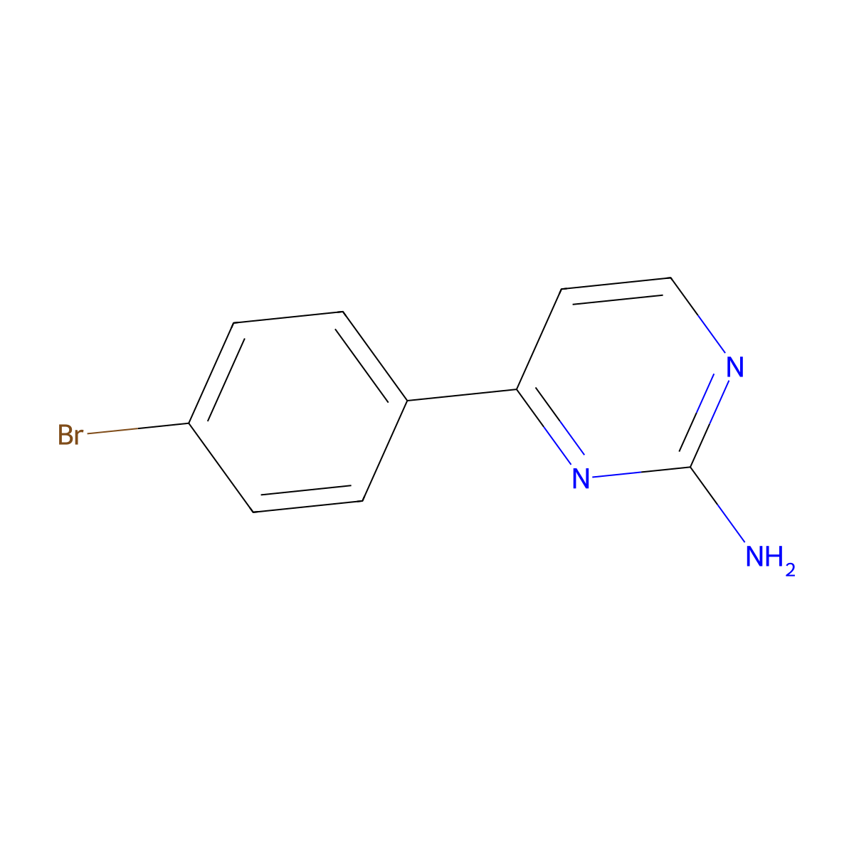 4-(4-Bromophenyl)pyrimidin-2-amine molecular structure, CAS 392326-81-7