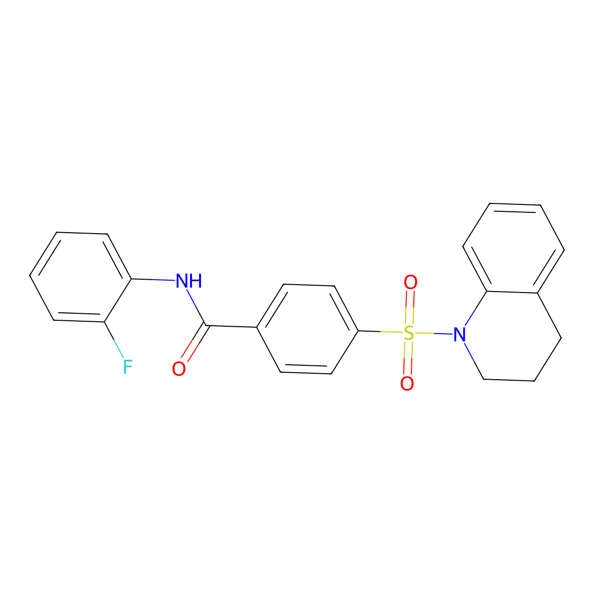 4-(3,4-dihydro-2H-quinolin-1-ylsulfonyl)-N-(2-fluorophenyl)benzamide molecular structure, CAS 392326-86-2
