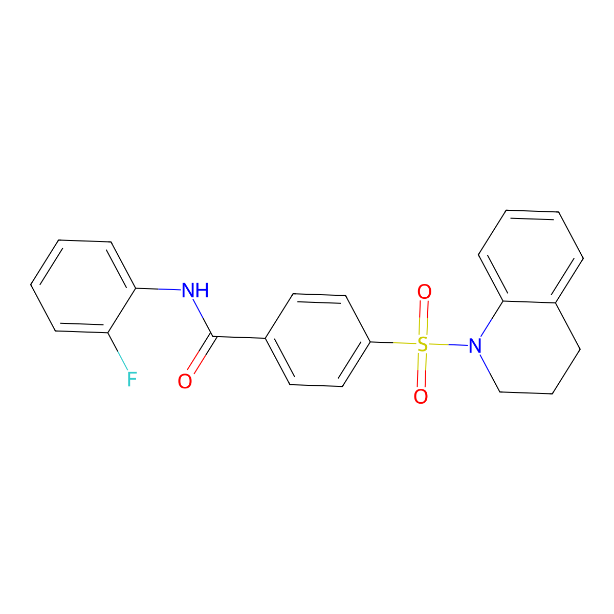 4-(3,4-dihydro-2H-quinolin-1-ylsulfonyl)-N-(2-fluorophenyl)benzamide molecular structure, CAS 392326-86-2