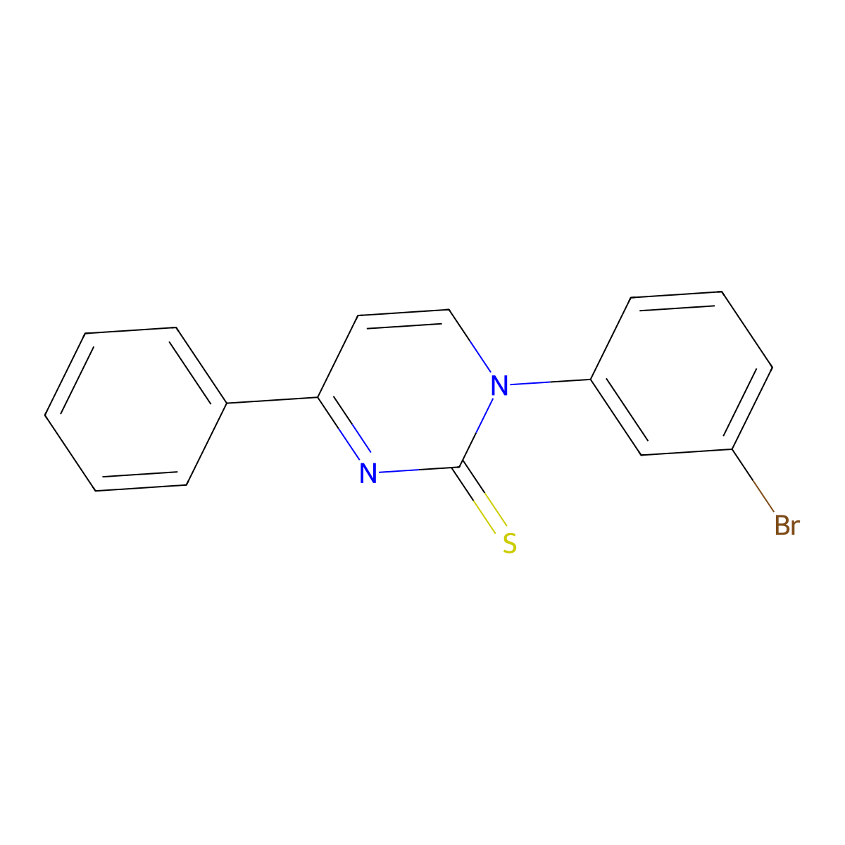 1-(3-bromophenyl)-4-phenyl-2(1H)-pyrimidinethione molecular structure, CAS 392326-93-1