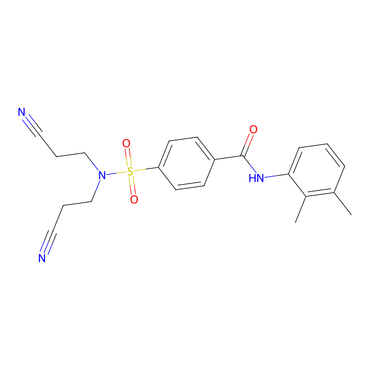 4-[bis(2-cyanoethyl)sulfamoyl]-N-(2,3-dimethylphenyl)benzamide molecular structure, CAS 392326-96-4
