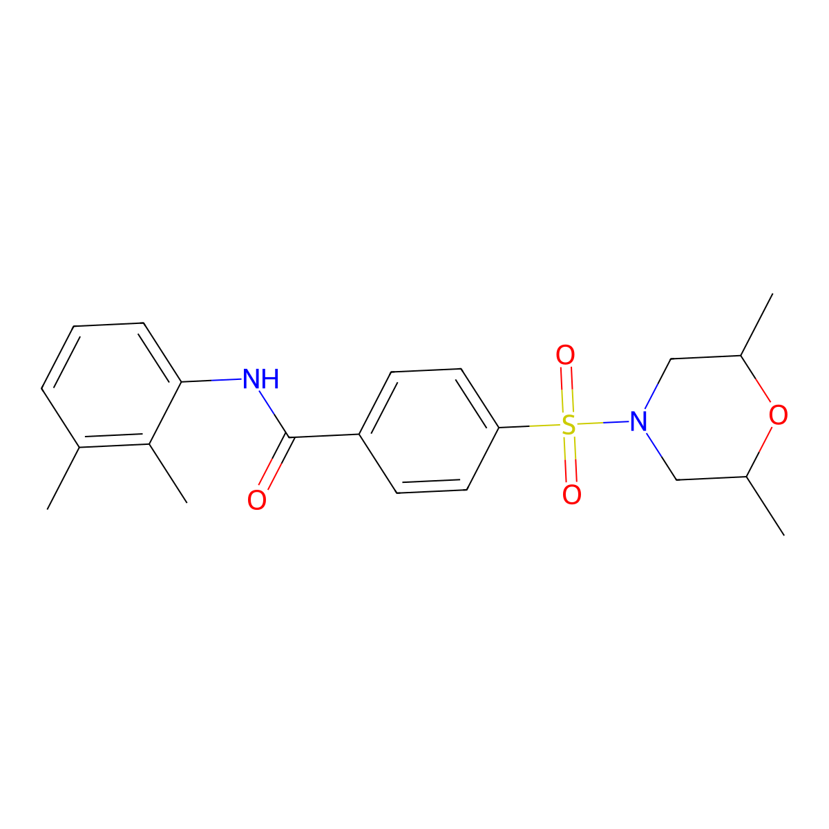 4-[(2,6-dimethylmorpholin-4-yl)sulfonyl]-N-(2,3-dimethylphenyl)benzamide molecular structure, CAS 392326-98-6