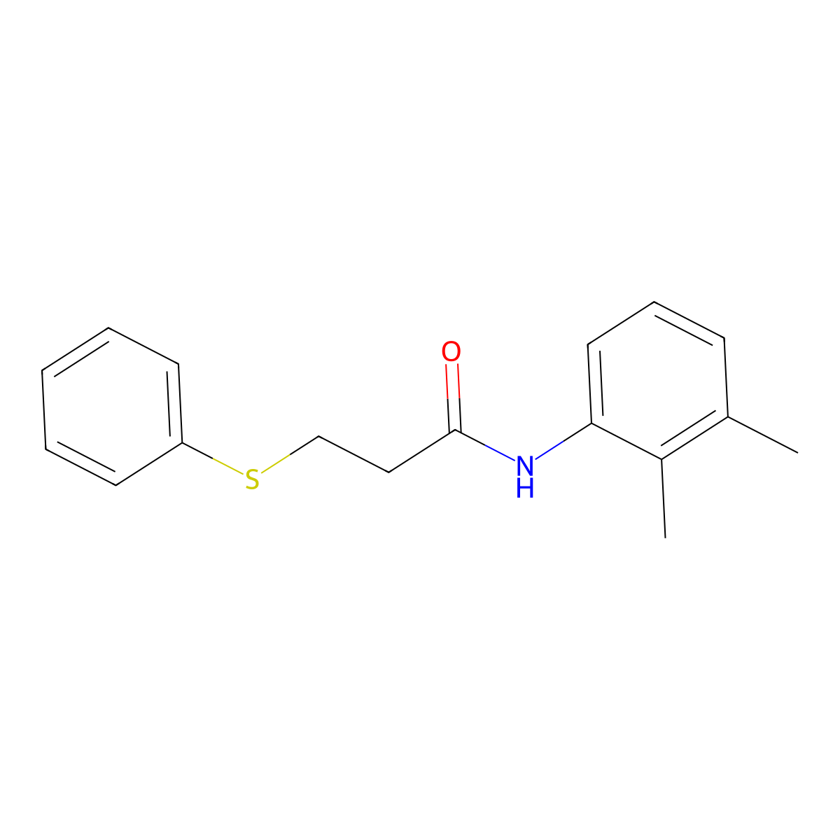N-(2,3-dimethylphenyl)-3-(phenylthio)propanamide molecular structure, CAS 392327-02-5