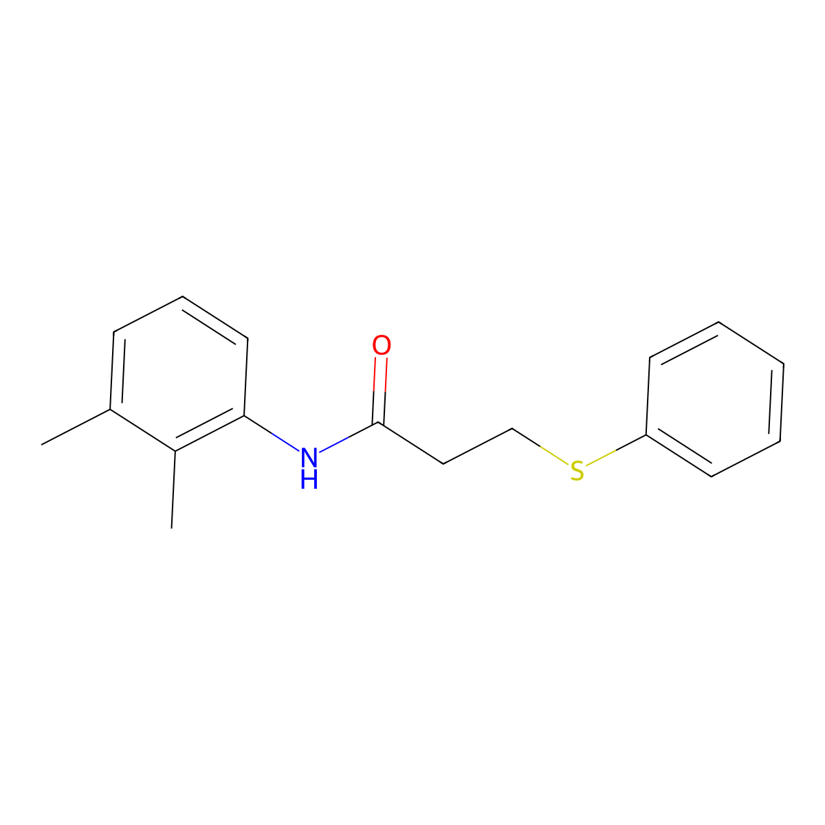 N-(2,3-dimethylphenyl)-3-(phenylthio)propanamide molecular structure, CAS 392327-02-5