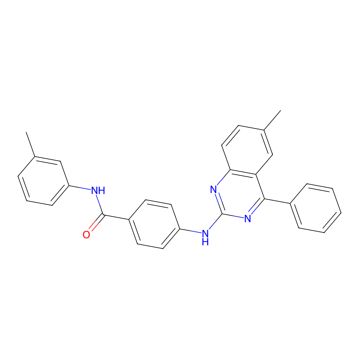 4-((6-methyl-4-phenylquinazolin-2-yl)amino)-N-(m-tolyl)benzamide molecular structure, CAS 392327-80-9