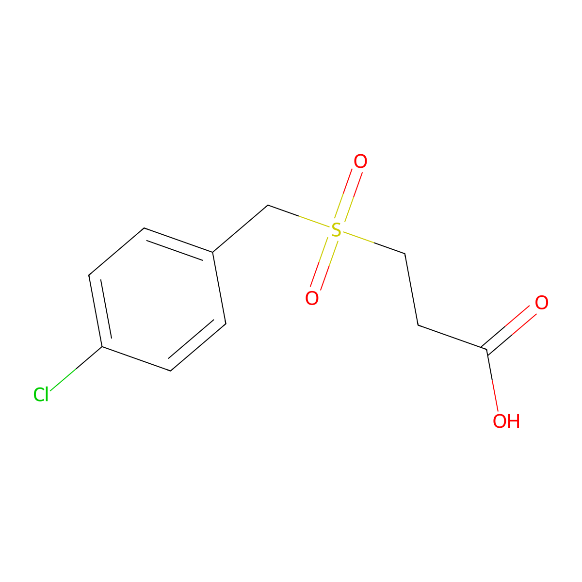 3-(4-Chloro-phenylmethanesulfonyl)-propionic acid molecular structure, CAS 392330-71-1