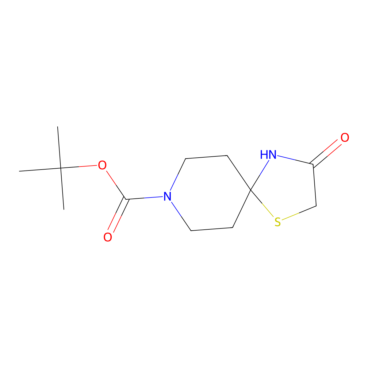 Tert-butyl 3-oxo-1-thia-4,8-diazaspiro[4.5]decane-8-carboxylate molecular structure, CAS 392331-35-0