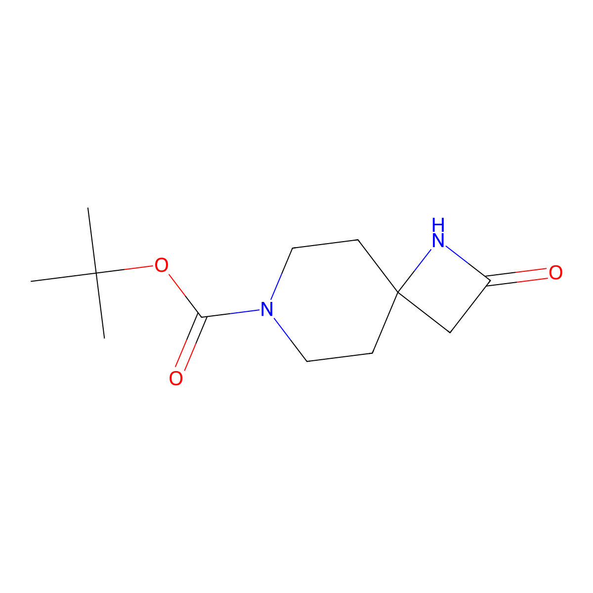 tert-Butyl 2-oxo-1,7-diazaspiro(3.5)nonane-7-carboxylate molecular structure, CAS 392331-78-1