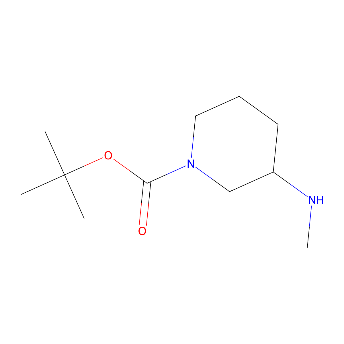 tert-Butyl 3-(methylamino)piperidine-1-carboxylate molecular structure, CAS 392331-89-4