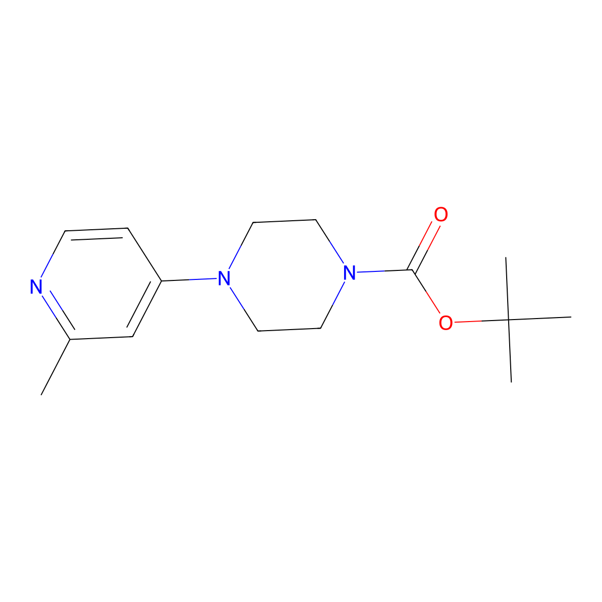 Tert-butyl 4-(2-methylpyridin-4-yl)piperazine-1-carboxylate molecular structure, CAS 392332-15-9
