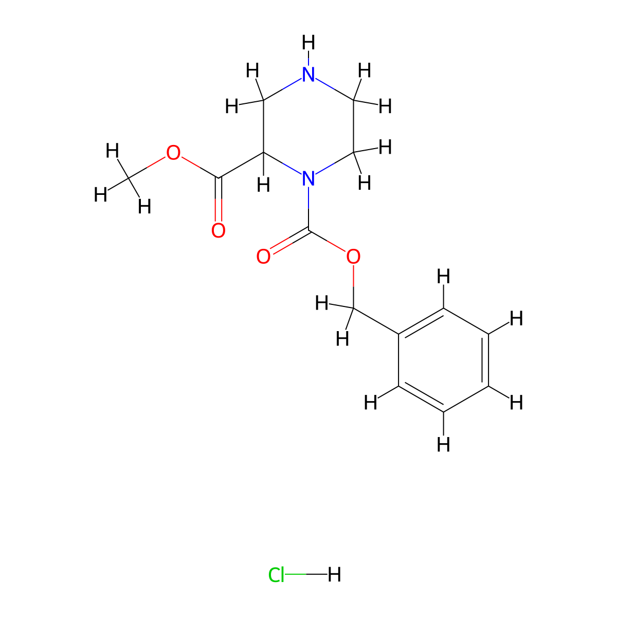 1-Benzyl 2-methyl piperazine-1,2-dicarboxylate hydrochloride molecular structure, CAS 392332-17-1