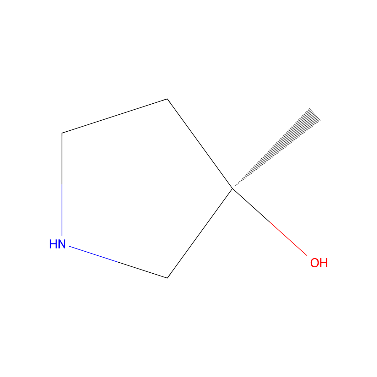 (3R)-3-Methylpyrrolidin-3-ol molecular structure, CAS 392338-65-7