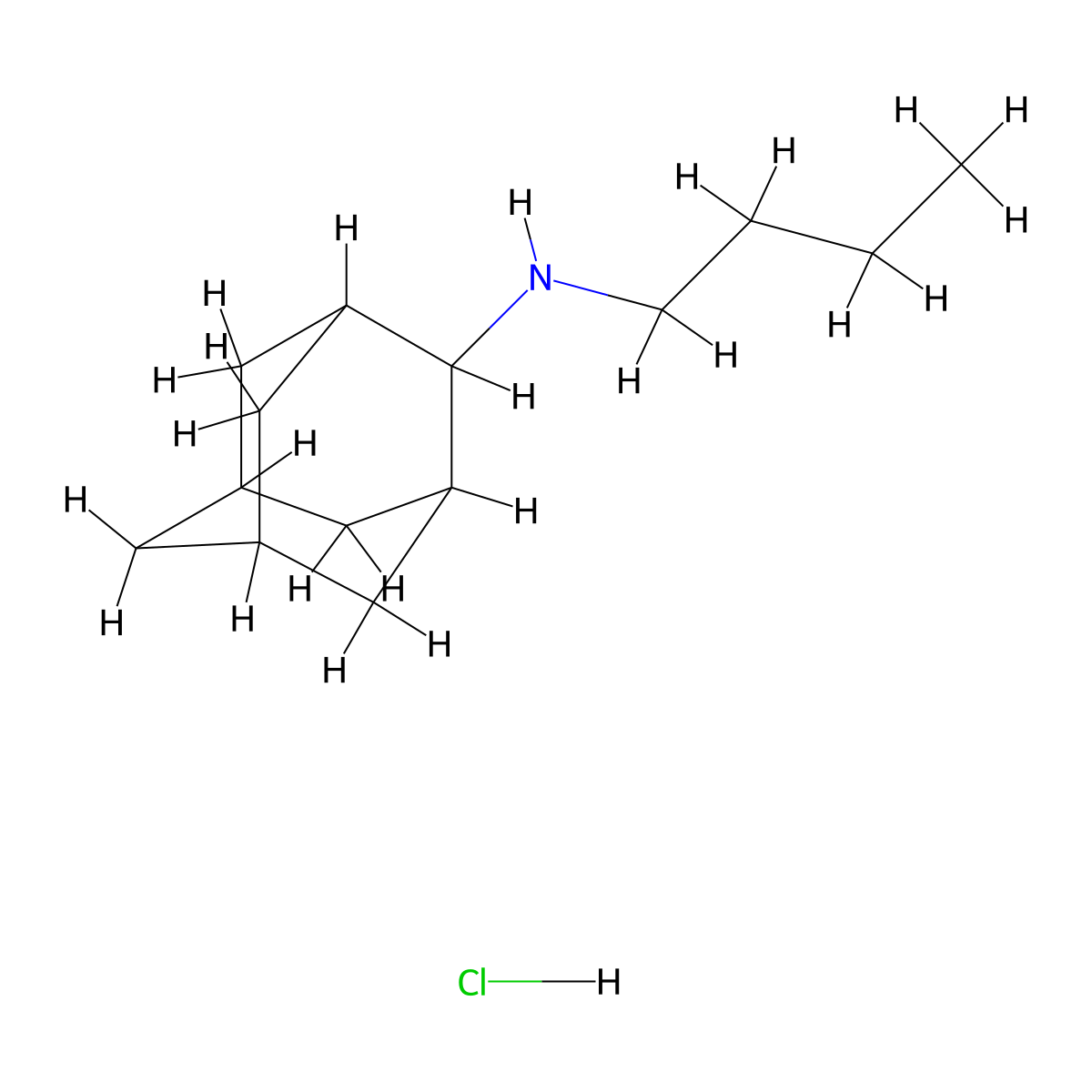 2-Adamantanamine, N-butyl-, hydrochloride molecular structure, CAS 39234-34-9