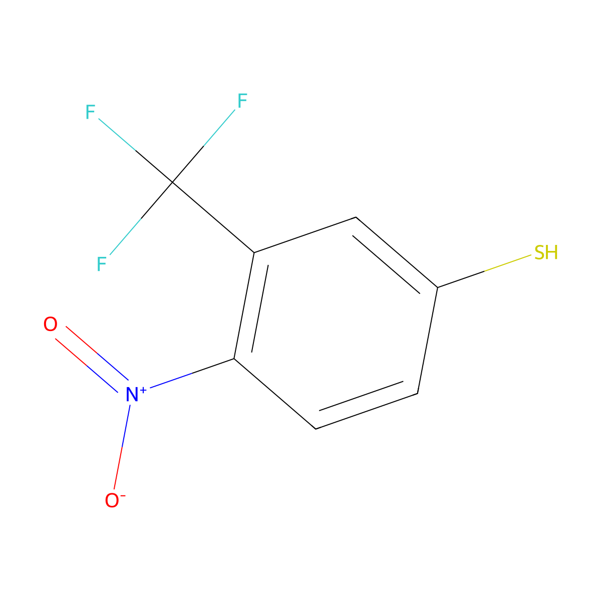 4-Nitro-3-(trifluoromethyl)benzenethiol molecular structure, CAS 39234-82-7