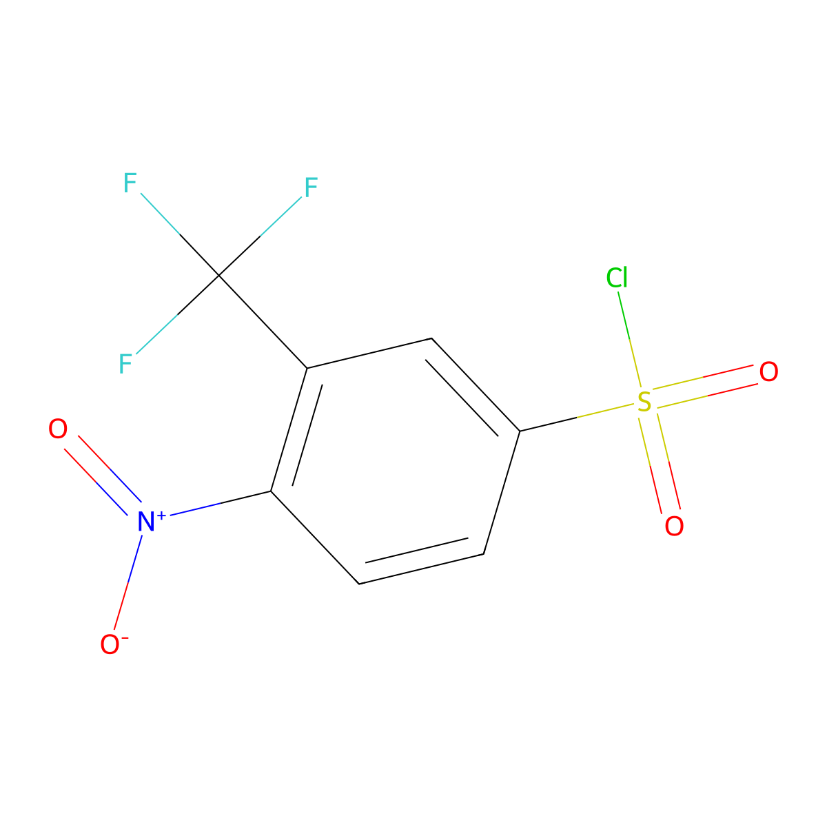 4-Nitro-3-(trifluoromethyl)benzenesulfonyl chloride molecular structure, CAS 39234-83-8