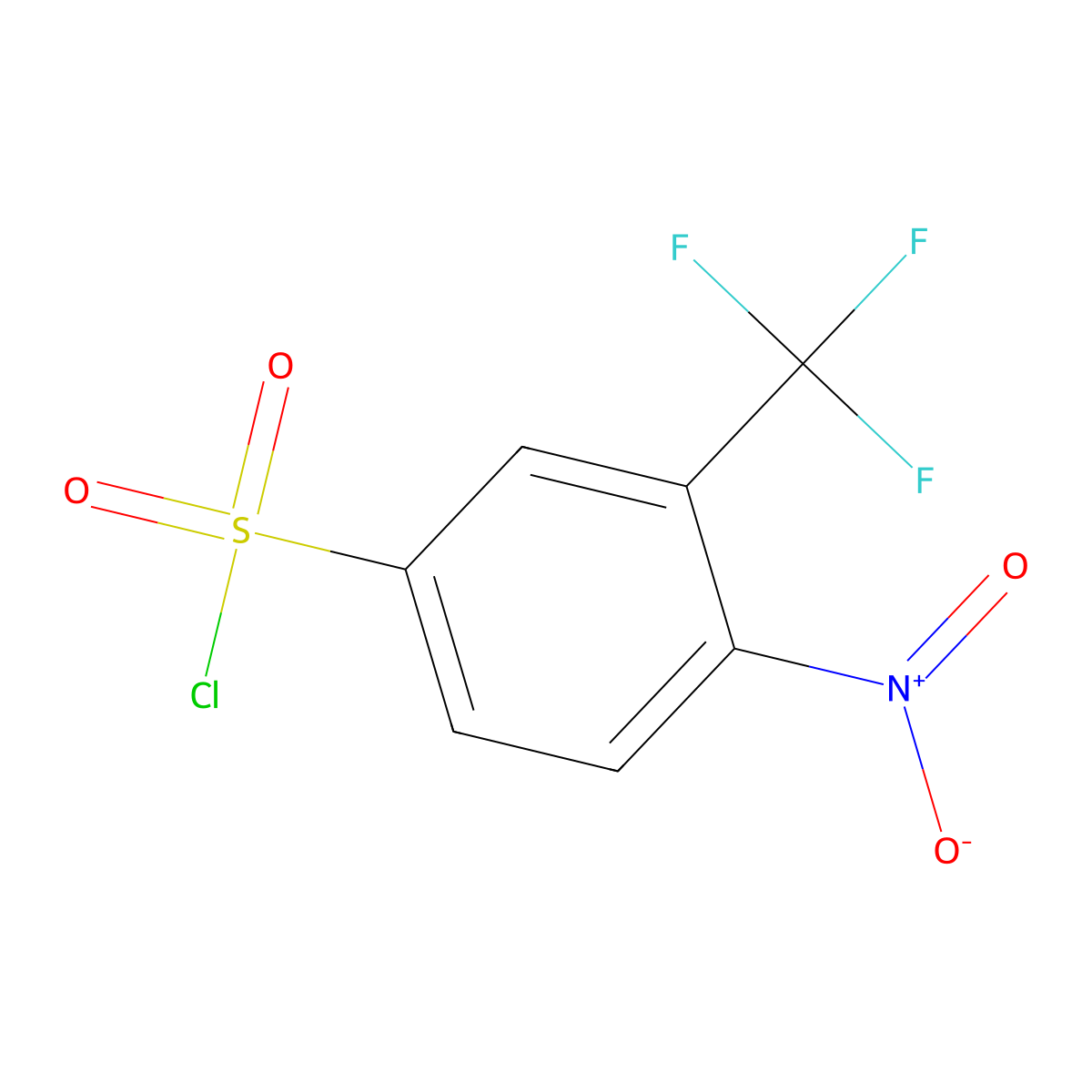 4-Nitro-3-(trifluoromethyl)benzenesulfonyl chloride molecular structure, CAS 39234-83-8