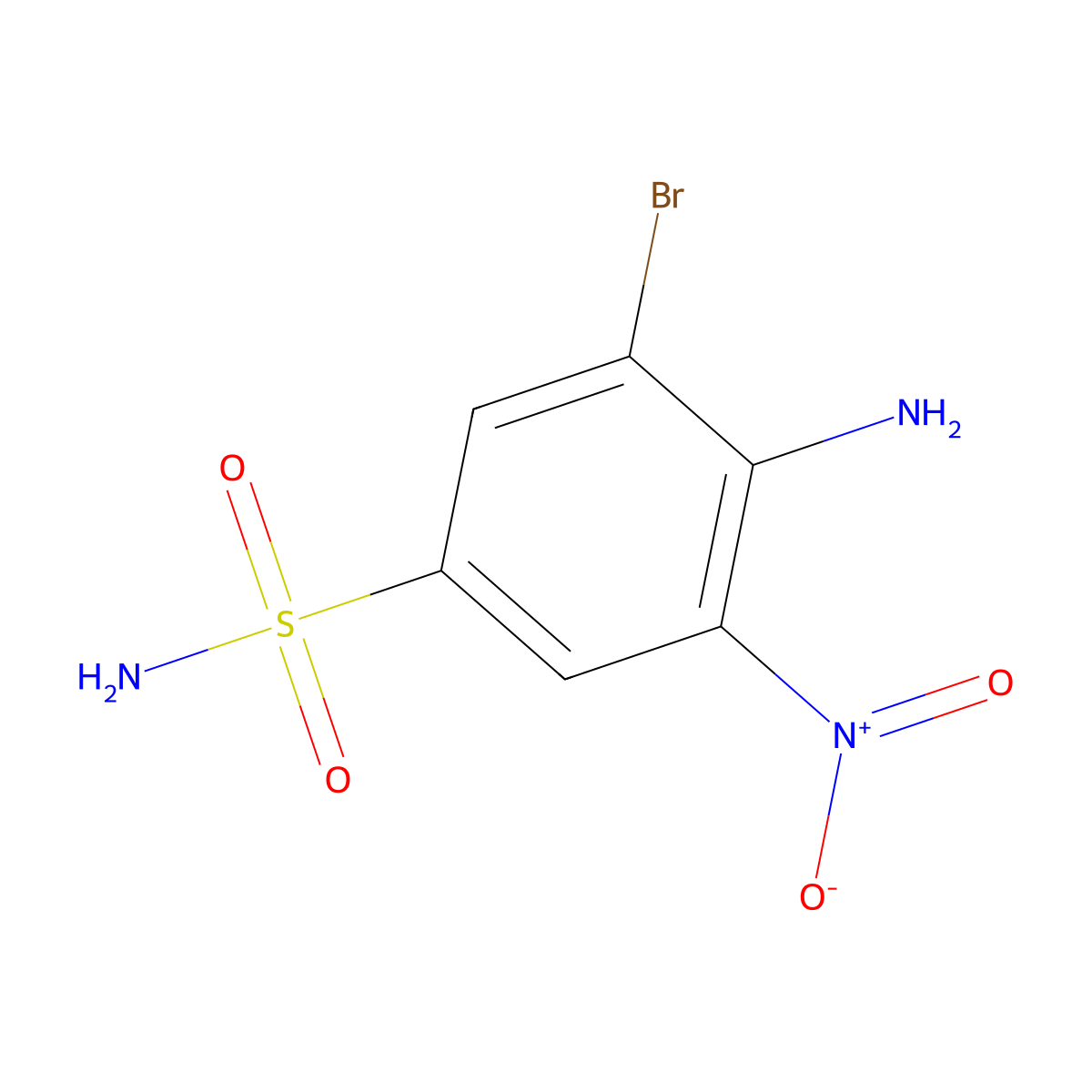 4-Amino-3-bromo-5-nitrobenzenesulfonamide molecular structure, CAS 39234-96-3