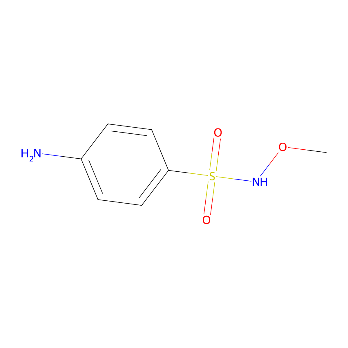 4-Amino-N-methoxybenzenesulfonamide molecular structure, CAS 39235-27-3