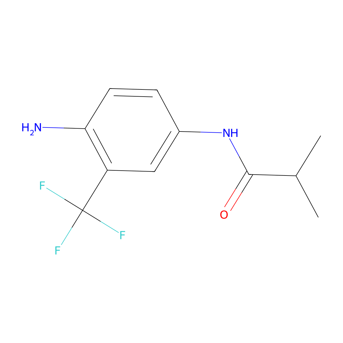 N-[4-Amino-3-(trifluoromethyl)phenyl]-2-methylpropanamide molecular structure, CAS 39235-51-3