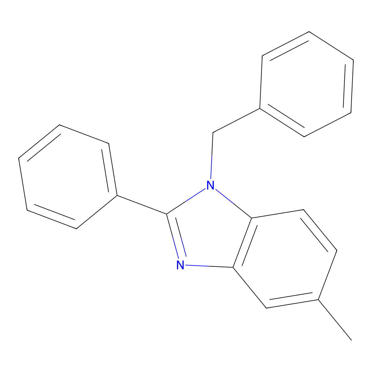 1-Benzyl-5-methyl-2-phenyl-1H-benzimidazole molecular structure, CAS 39235-95-5