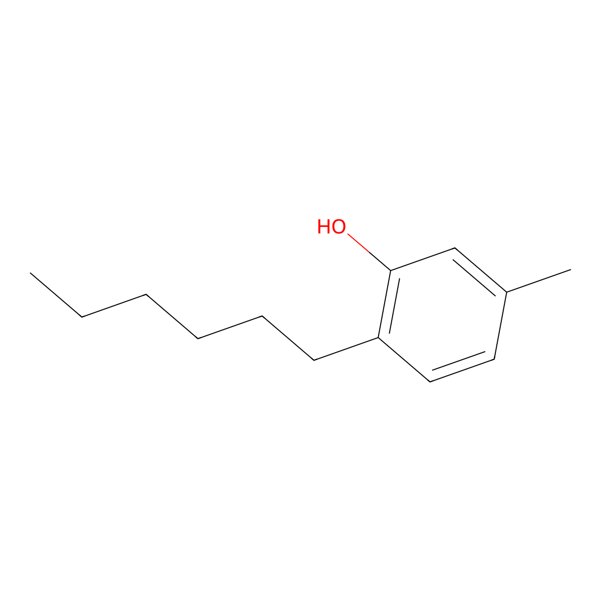 6-Hexyl-m-cresol molecular structure, CAS 39236-85-6