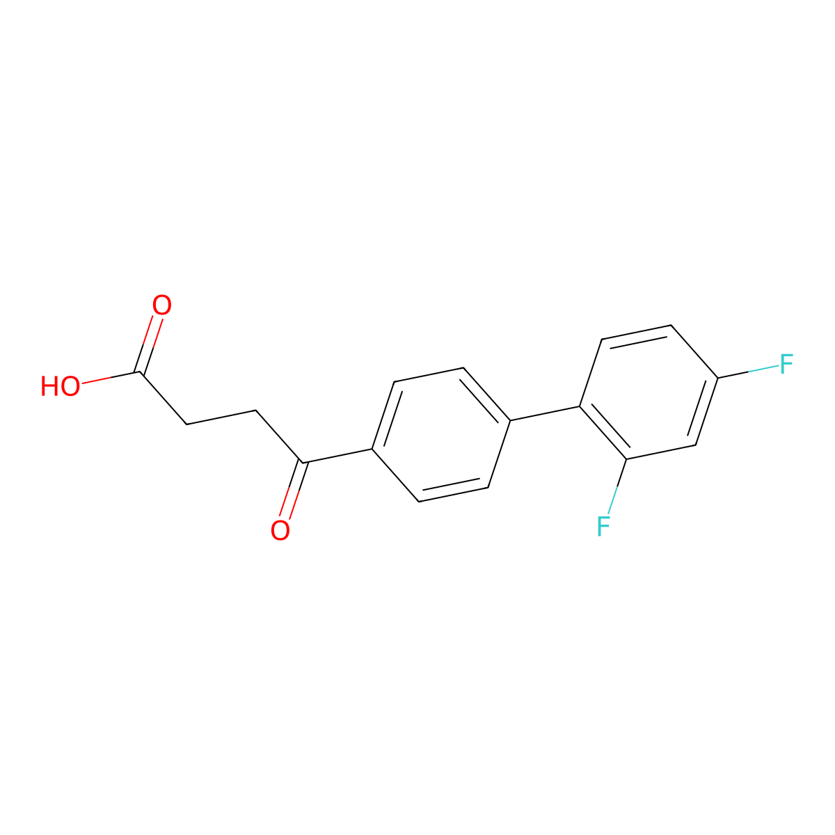 2',4'-Difluoro-gamma-oxo(1,1'-biphenyl)-4-butanoic acid molecular structure, CAS 39241-03-7