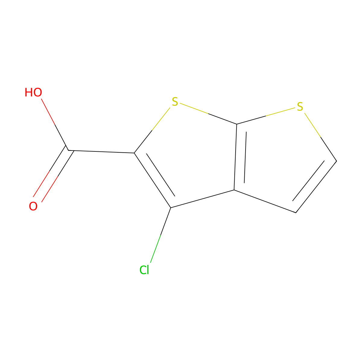 3-Chlorothieno[2,3-b]thiophene-2-carboxylic acid molecular structure, CAS 39244-08-1