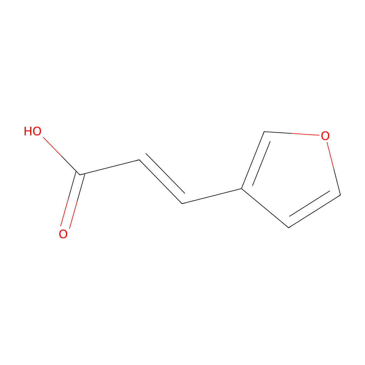 (2E)-3-(furan-3-yl)prop-2-enoic acid molecular structure, CAS 39244-10-5