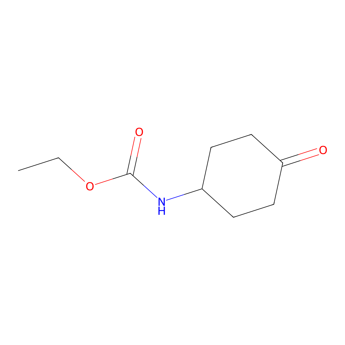 Carbamic acid, (4-oxocyclohexyl)-, ethyl ester molecular structure, CAS 39244-24-1