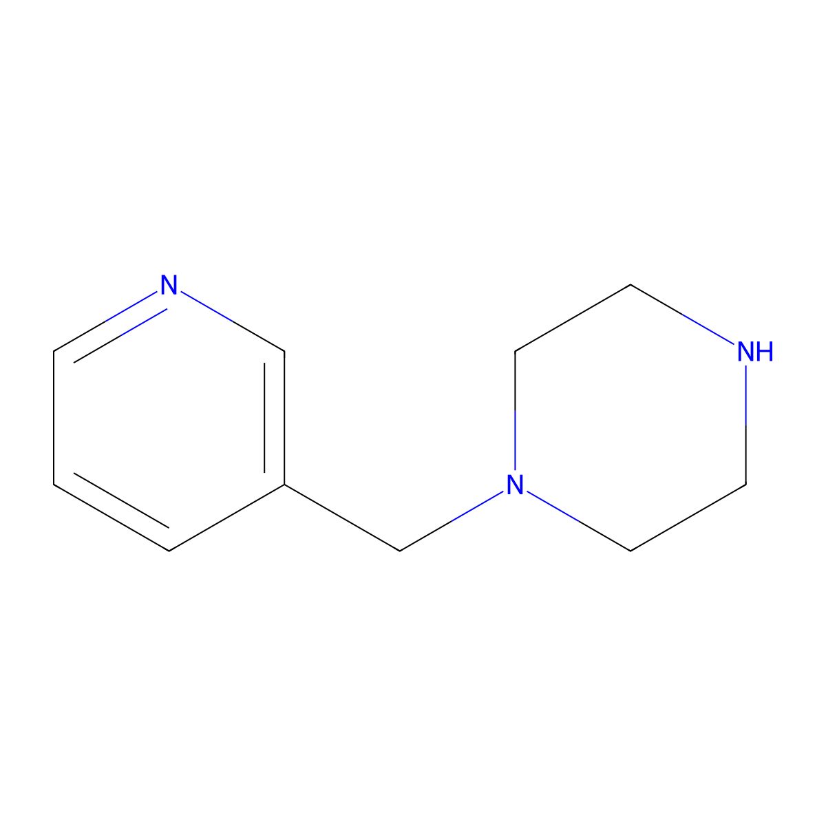 1-[(Pyridin-3-yl)methyl]piperazine molecular structure, CAS 39244-80-9