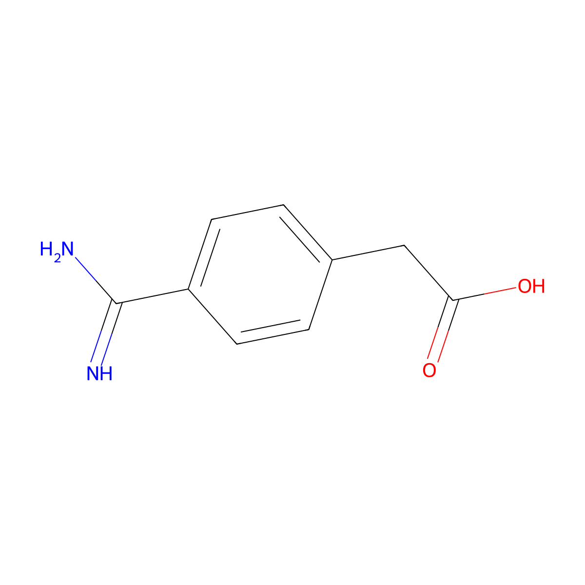 2-(4-carbamimidoylphenyl)acetic Acid molecular structure, CAS 39244-83-2