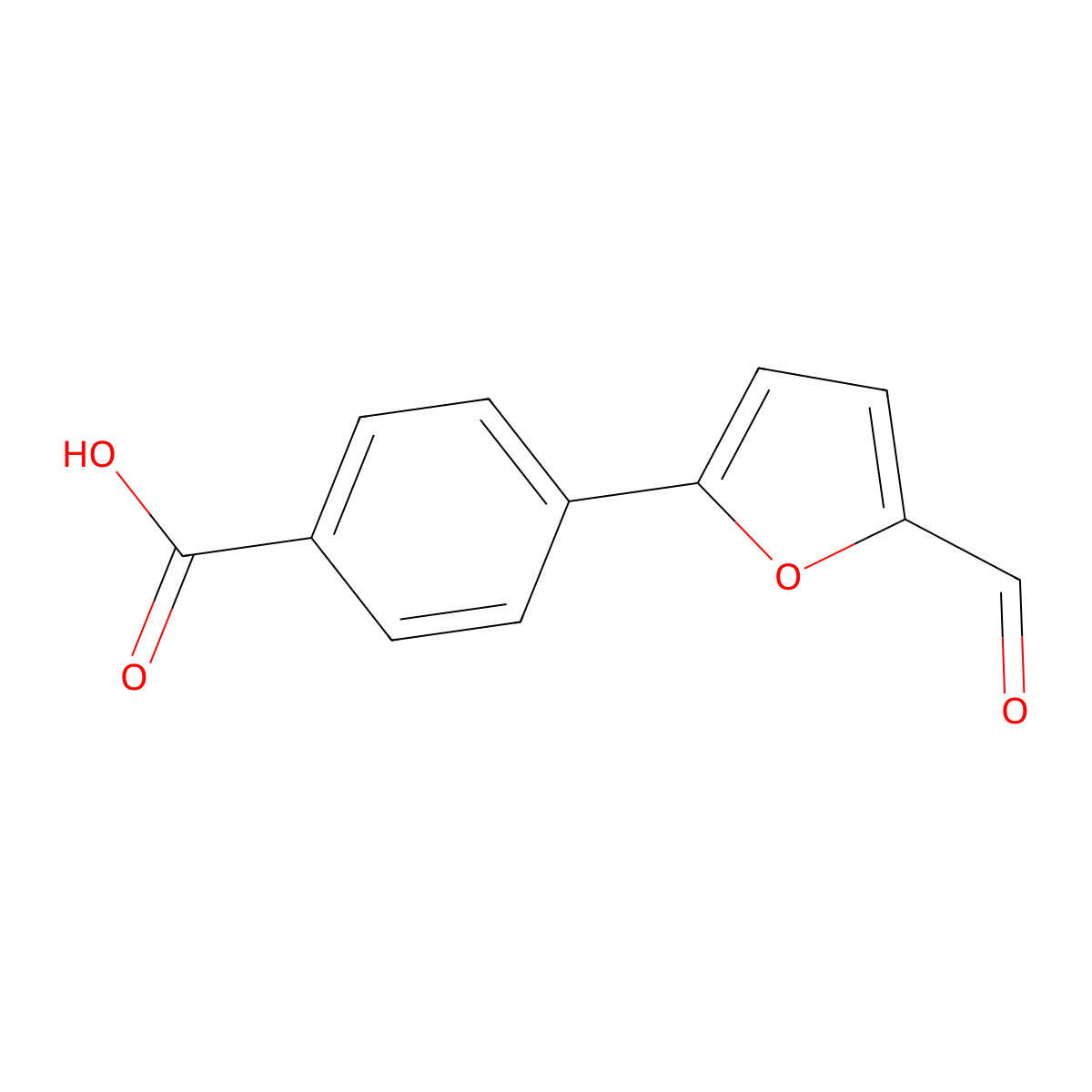 4-(5-Formyl-2-furyl)benzoic acid molecular structure, CAS 39245-15-3