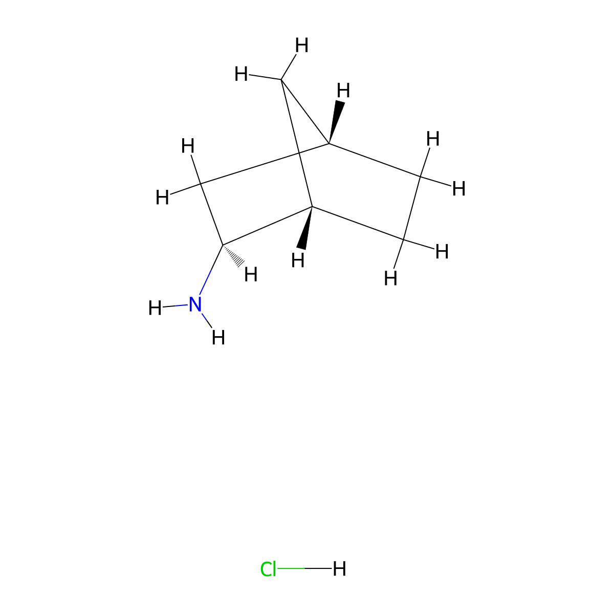 (1S,2S,4S)-norbornan-2-amine;hydrochloride molecular structure, CAS 39245-79-9