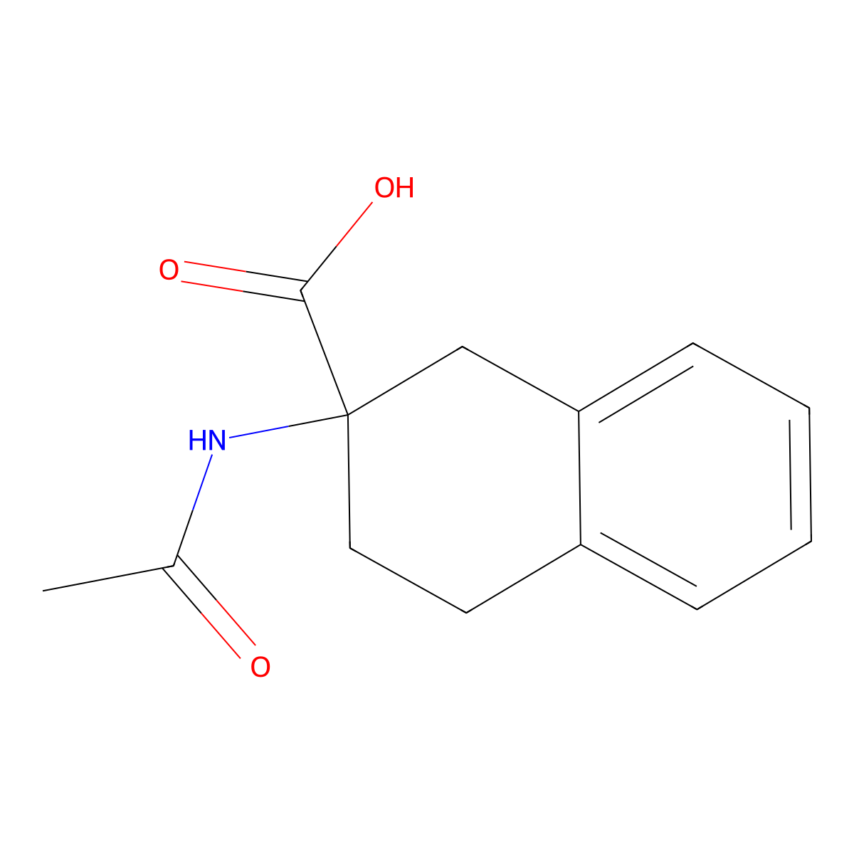 2-(Acetylamino)-1,2,3,4-tetrahydronaphthalene-2-carboxylic acid molecular structure, CAS 39246-31-6