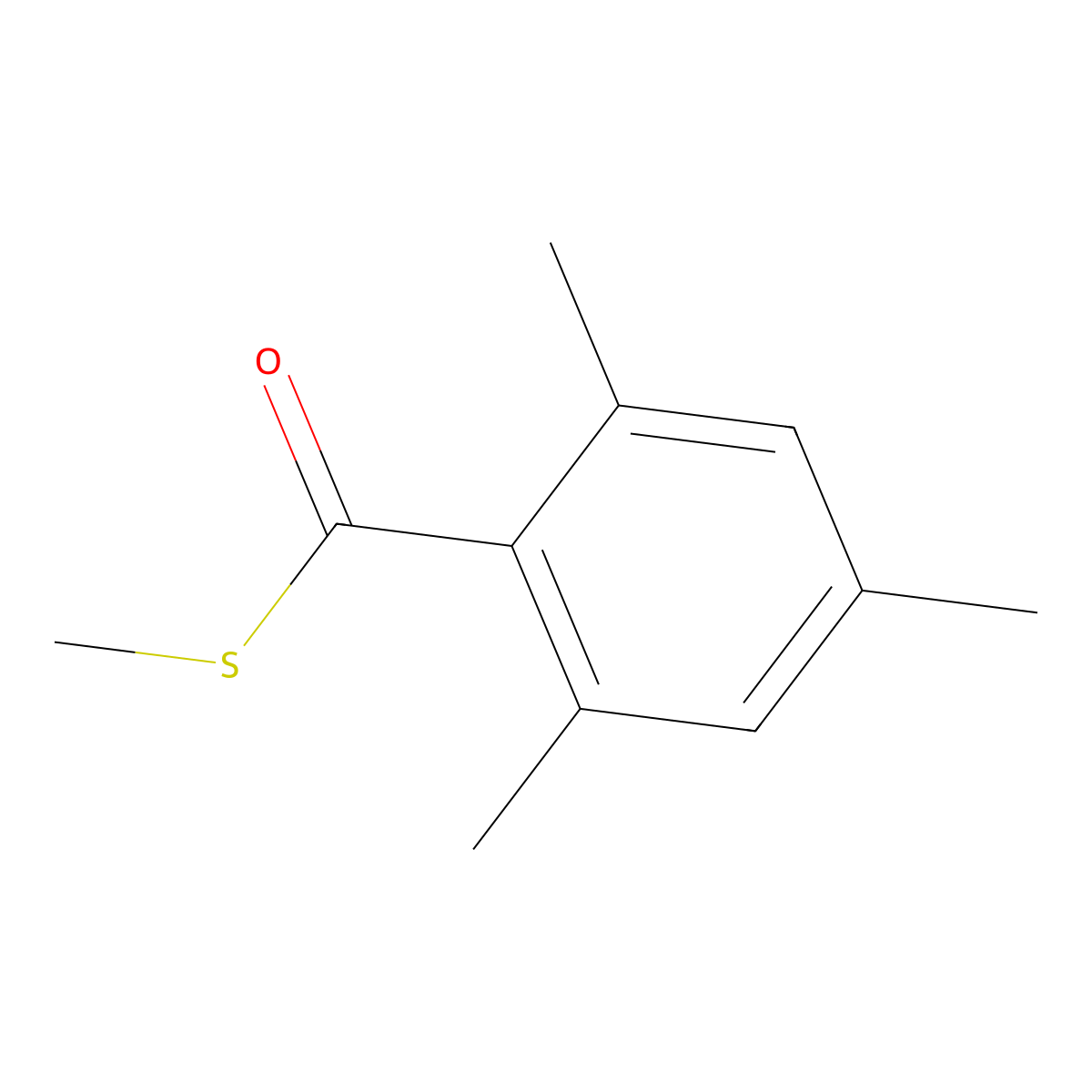 S-Methyl 2,4,6-trimethylbenzene-1-carbothioate molecular structure, CAS 39248-77-6