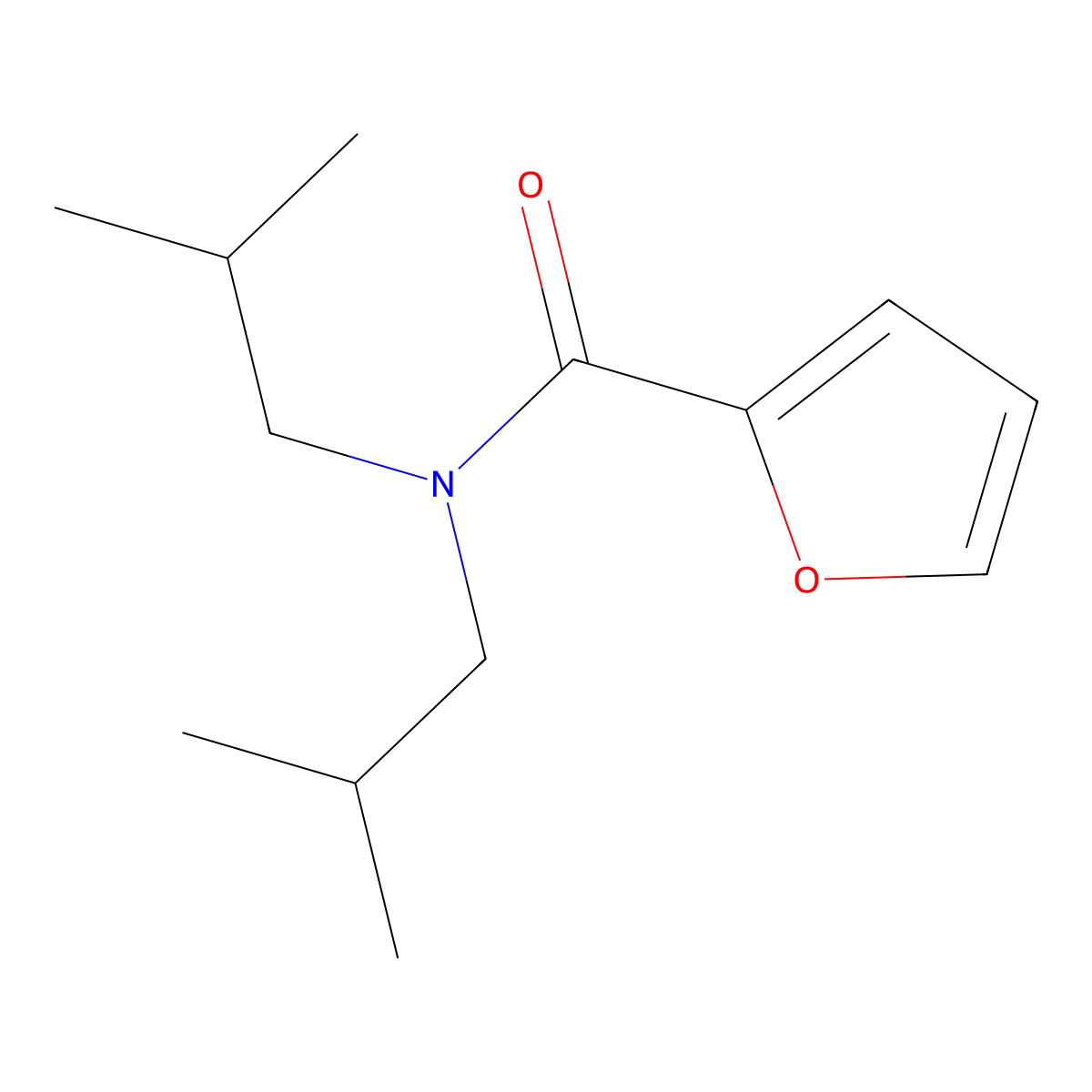 N,N-diisobutyl-2-furamide molecular structure, CAS 39251-83-7