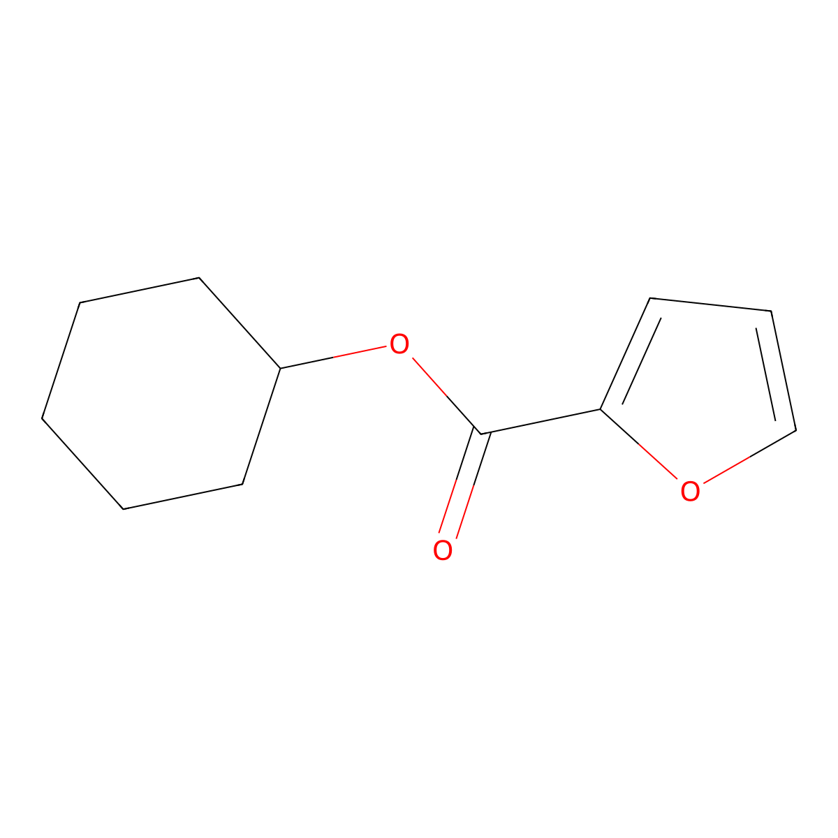 2-Furancarboxylic acid, cyclohexyl ester molecular structure, CAS 39251-91-7