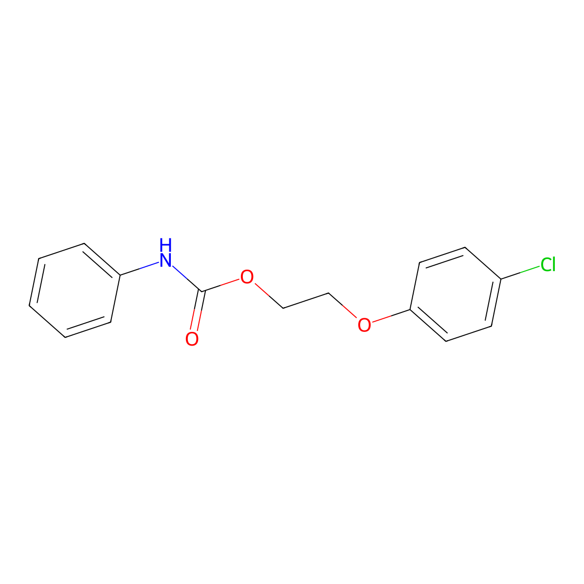 2-(4-chlorophenoxy)ethyl N-phenylcarbamate molecular structure, CAS 39254-18-7