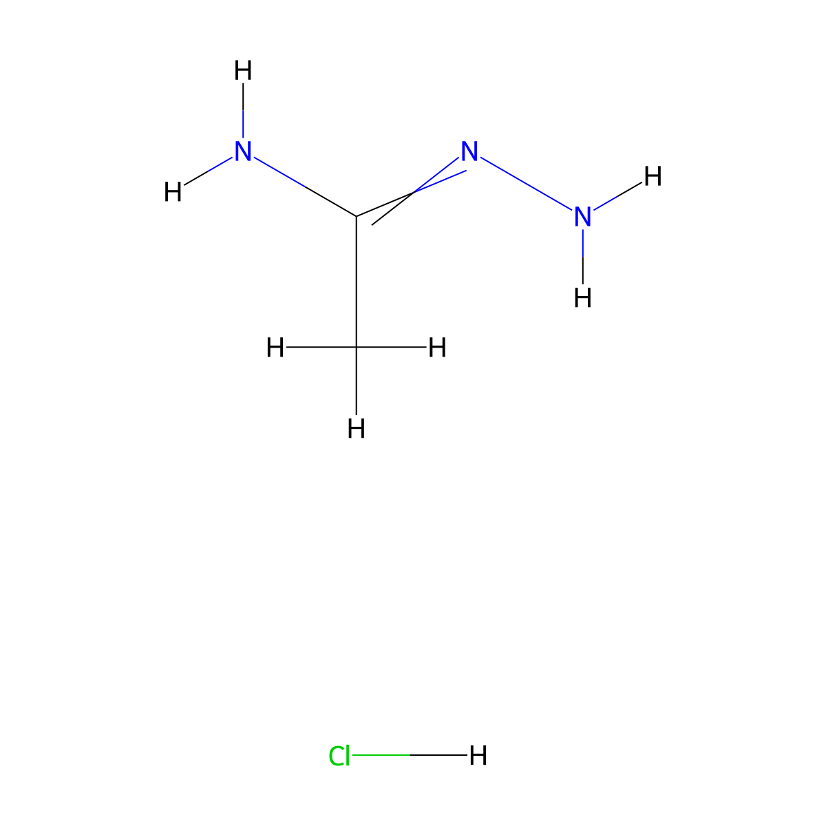 Acetimidohydrazide hydrochloride molecular structure, CAS 39254-63-2