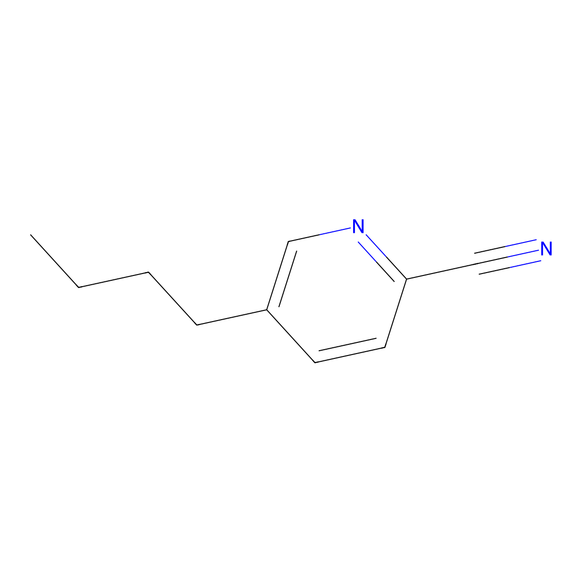 5-Butylpyridine-2-carbonitrile molecular structure, CAS 39256-40-1