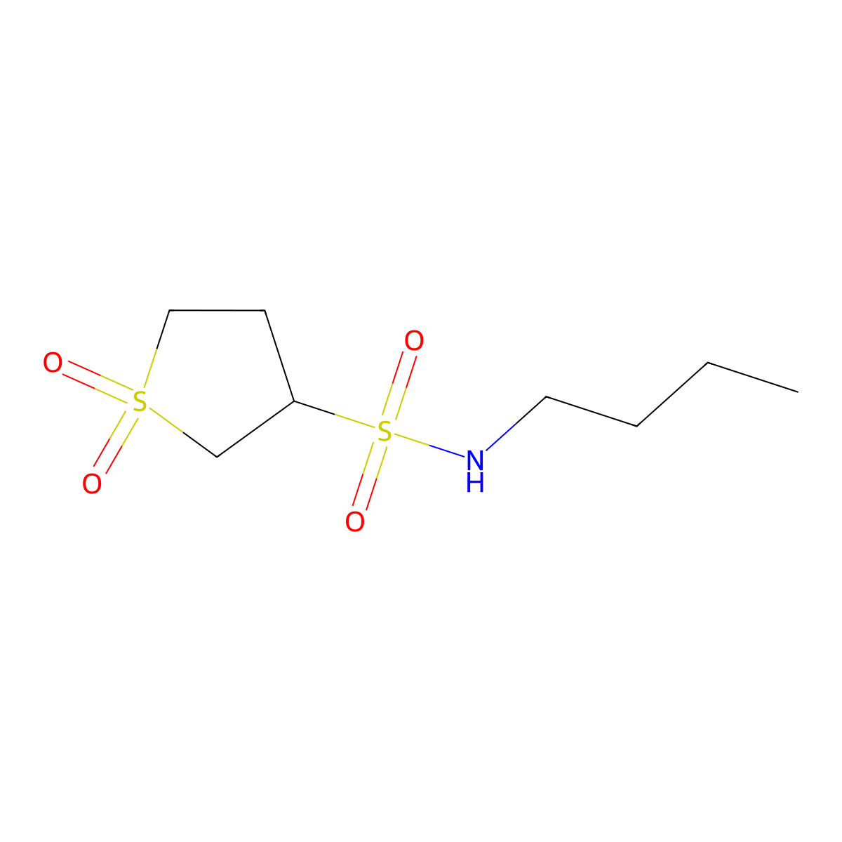 N-butyltetrahydrothiophene-3-sulfonamide 1,1-dioxide molecular structure, CAS 39258-13-4