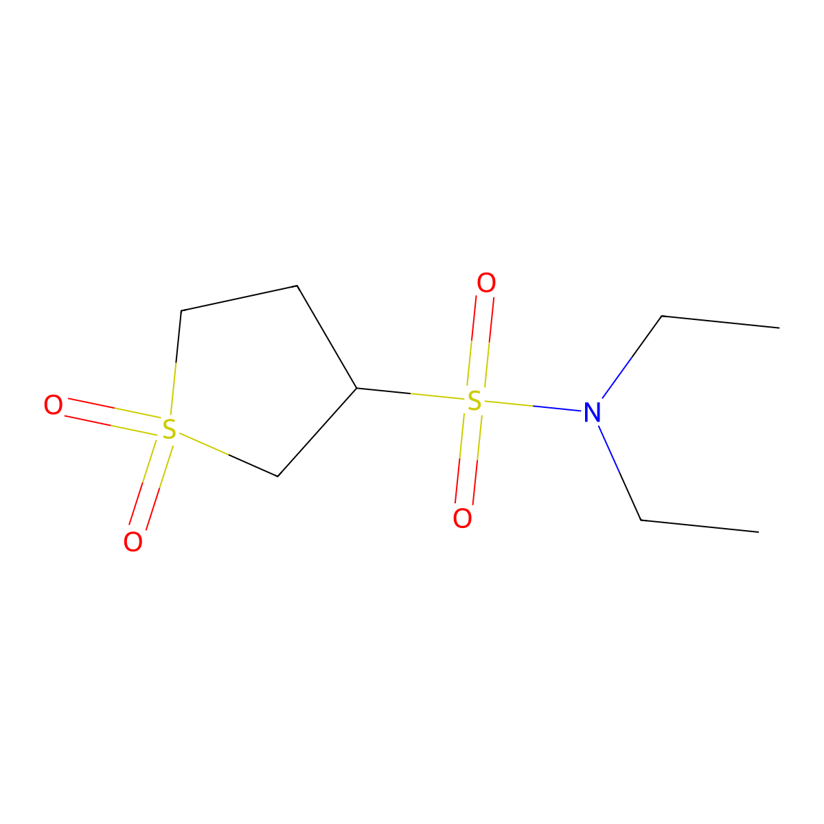 N,N-diethyl-1,1-dioxothiolane-3-sulfonamide molecular structure, CAS 39258-14-5
